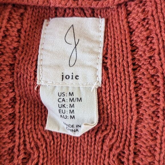 Joie Cable Knit Cardigan Preppy Academia Countryside Coastal Lagenlook Granny M - Picture 2 of 9